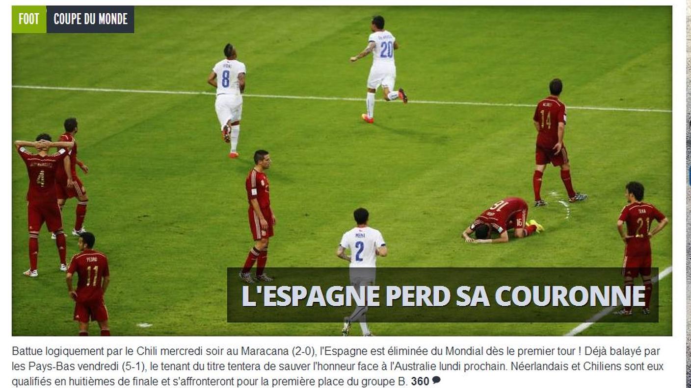 La Spagna perde la sua corona