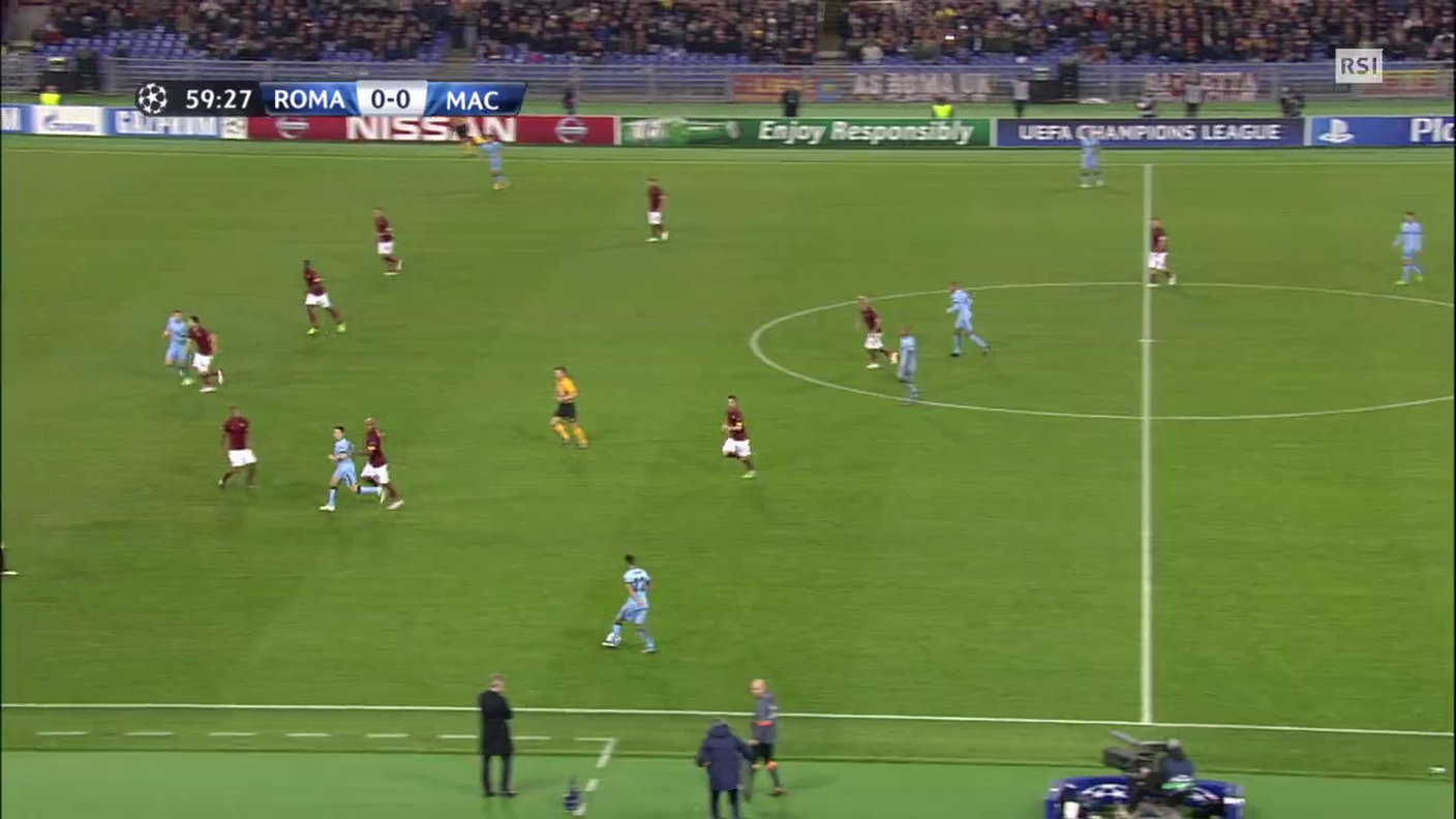 Champions League, lo 0-1 di Nasri in Roma-Manchester City (10.12.2014)
