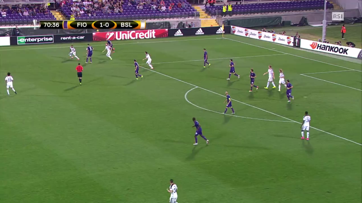 Europa League, l'1-1 di Bjarnason in Fiorentina - Basilea (17.09.2015)