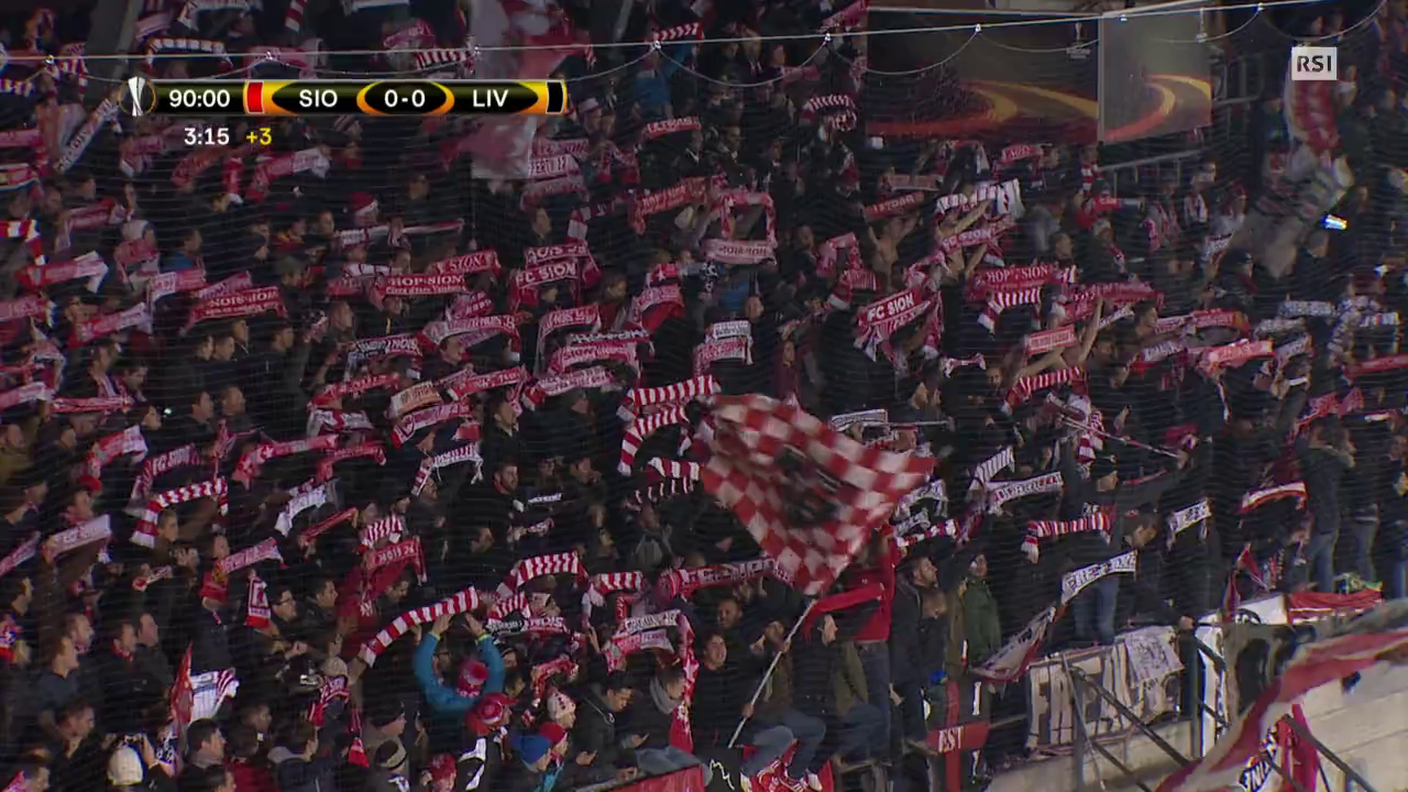 Europa League, gli ultimi istanti e il fischio finale di Sion - Liverpool (10.12.2015)