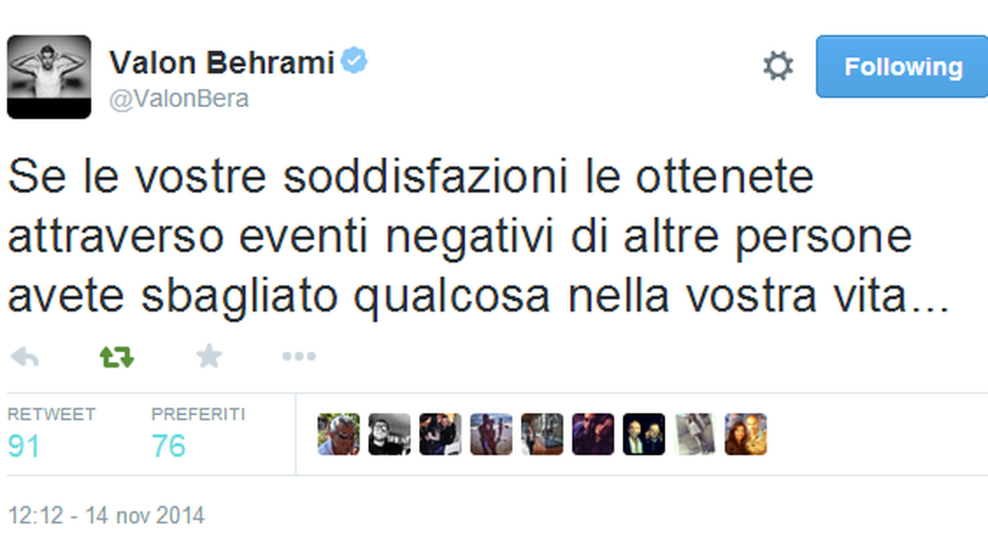 Il tweet di Behrami
