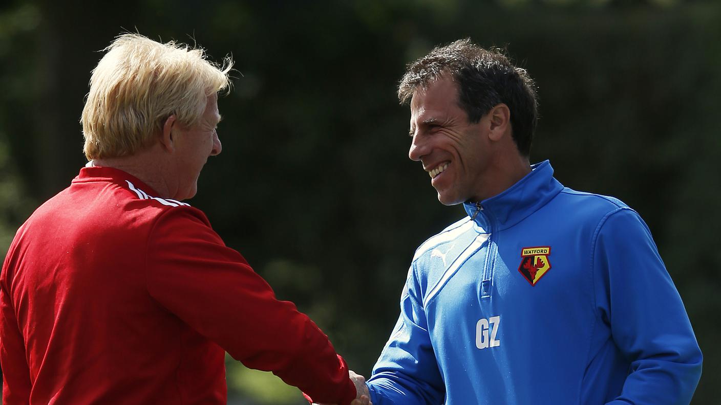 Gianfranco Zola con Gordon Strachan