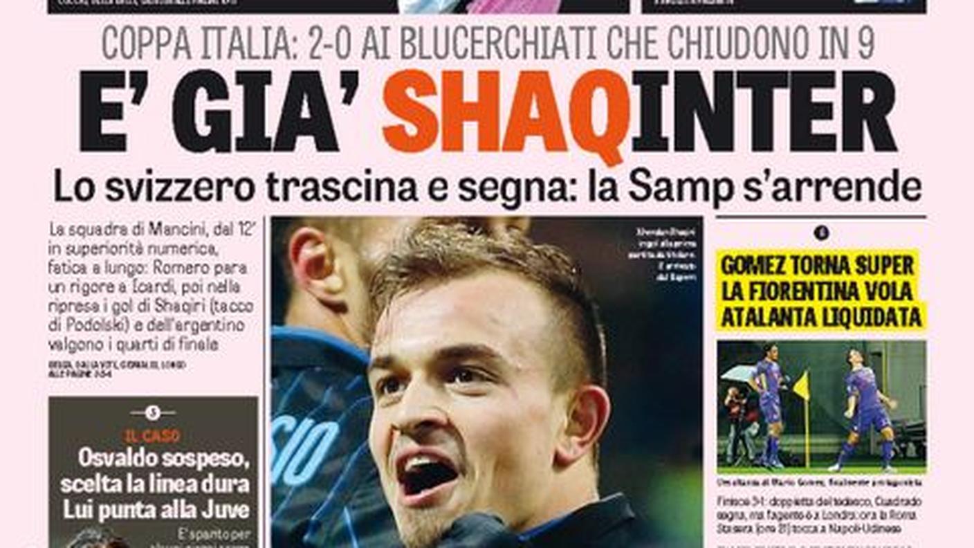 La Gazzetta dello Sport lo celebra così