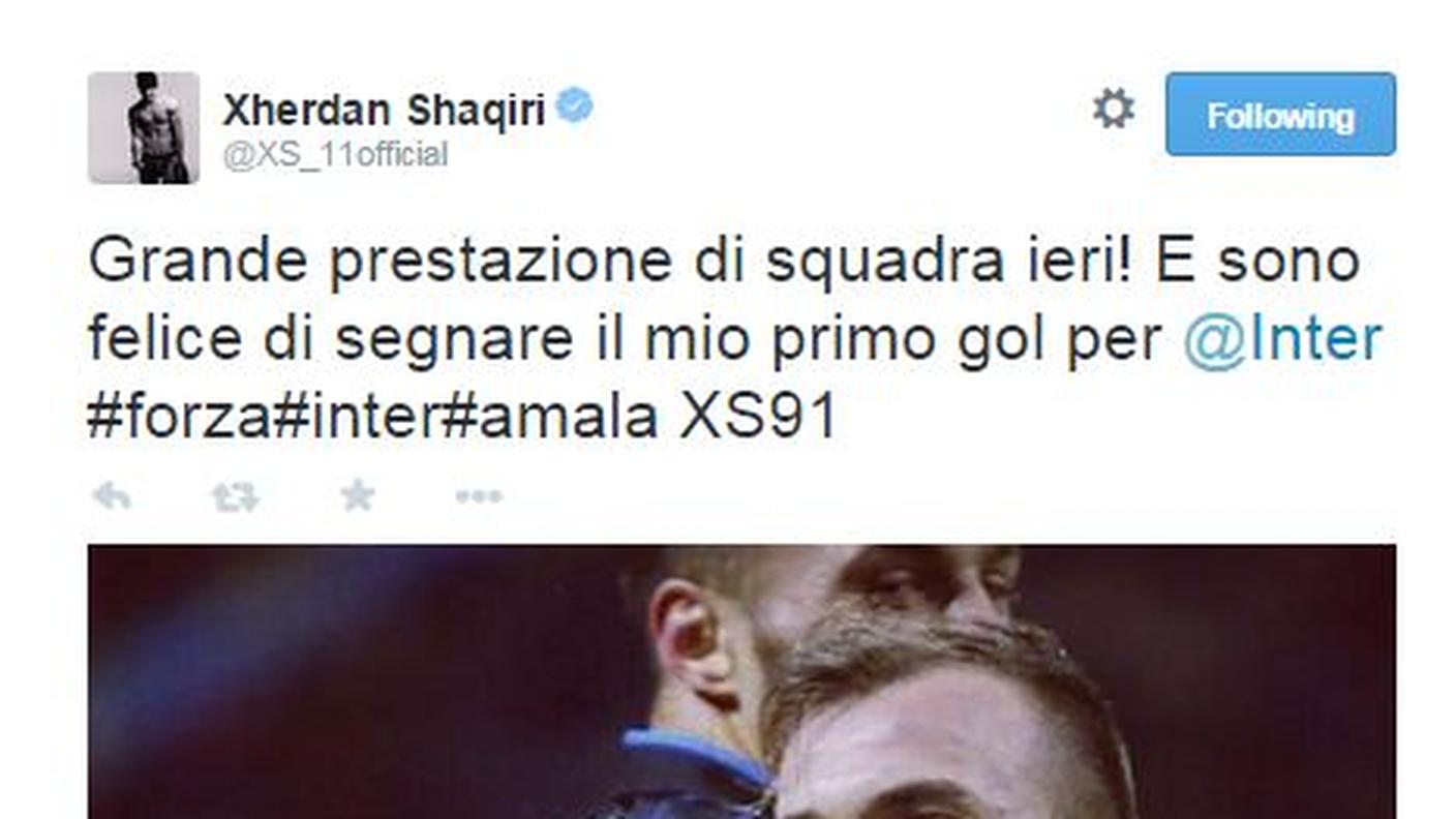 Il tweet di Shaqiri