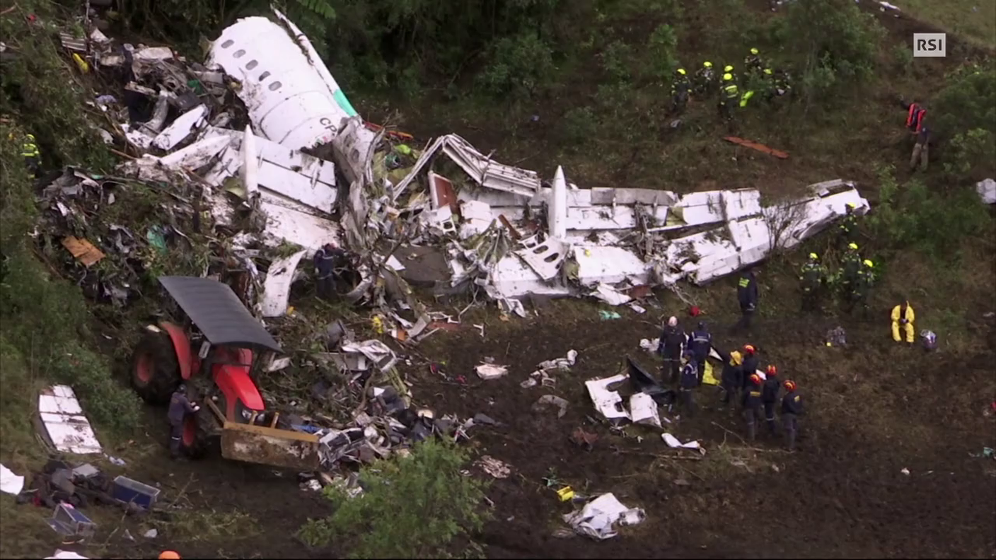 Il servizio sull'incidente aereo della Chapecoense (Telegiornale 30.11.2016, 20h00)