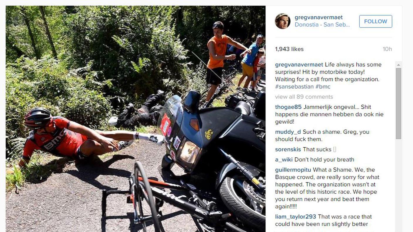 La foto su Instagram di Van Avermaet