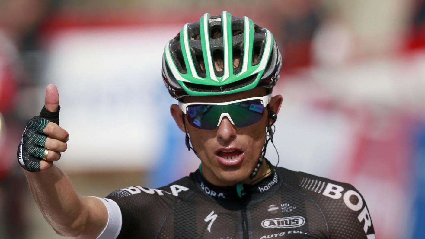 Lo scalatore della Bora-Hansgrohe all'arrivo