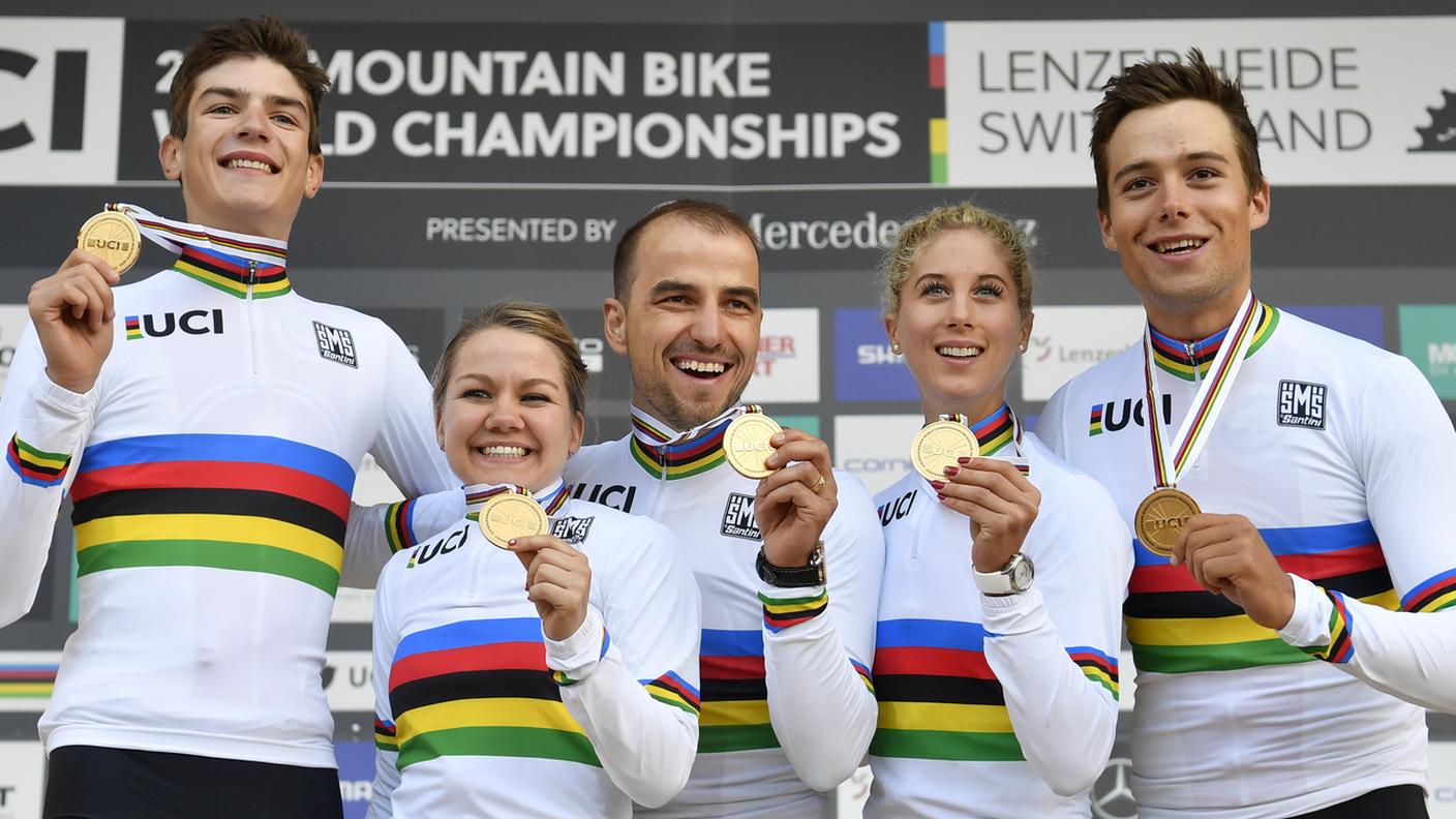 Il Team Relay svizzero ai Campionati mondiali di Lenzerheide