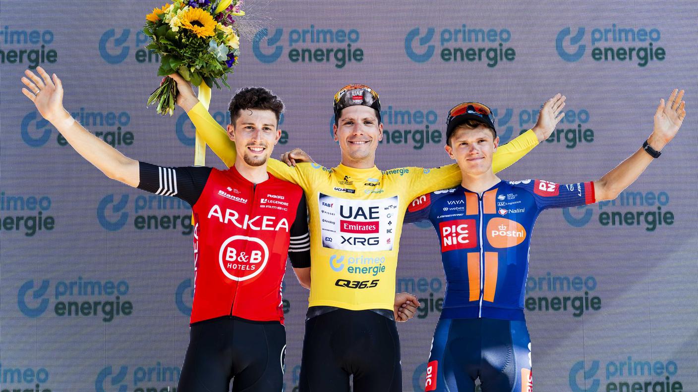 Il podio 2025, con Almeida in giallo