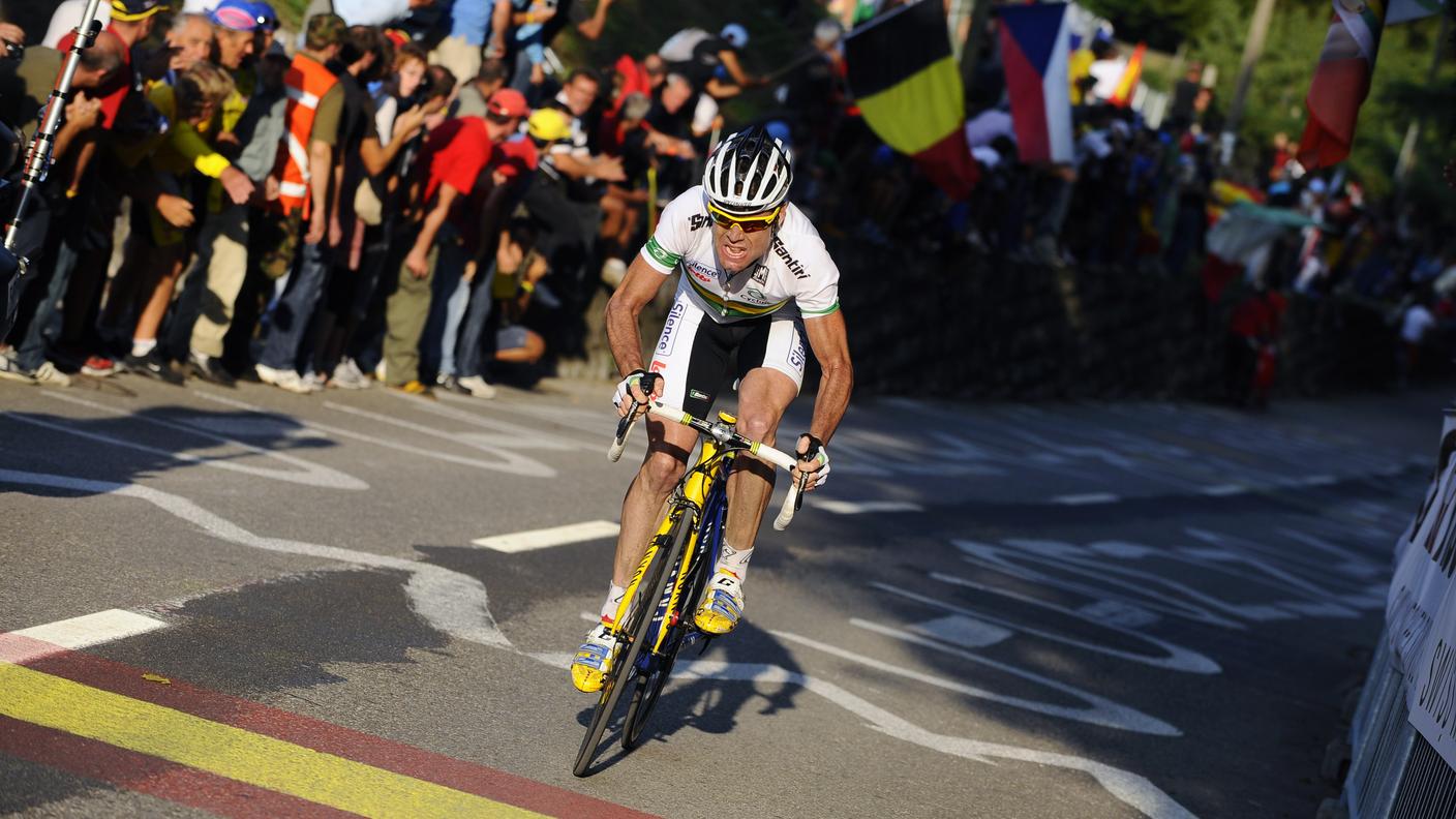 L'ultimo sforzo di Cadel Evans verso l'iride