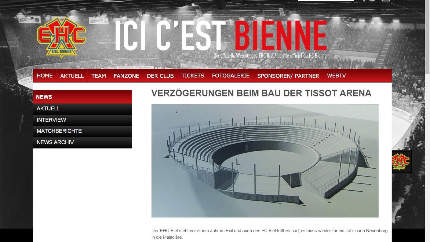 Il Bienne non potrà accedere subito alla nuova pista e giocherà alla Maladière