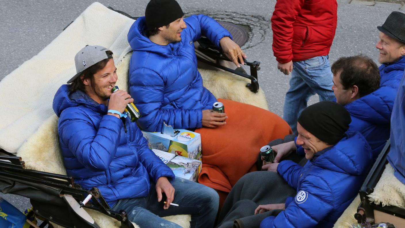 In carrozza con Dino Wieser, Andres Ambühel e i fratelli Von Arx