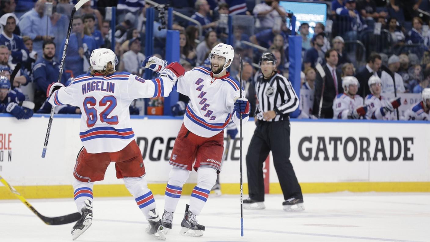 Hagelin e Brassard festeggiano