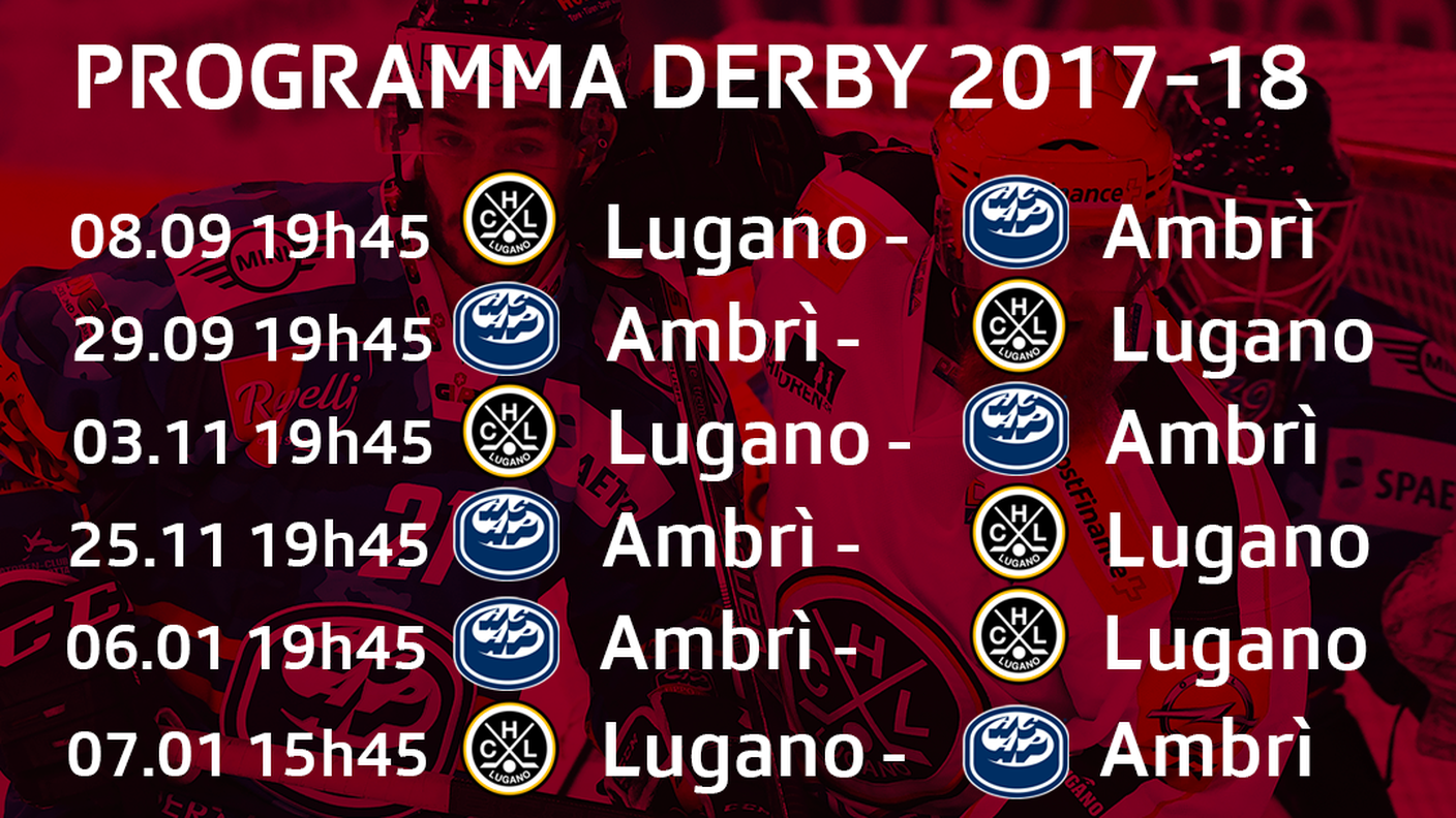 Il programma dei derby 2017-18