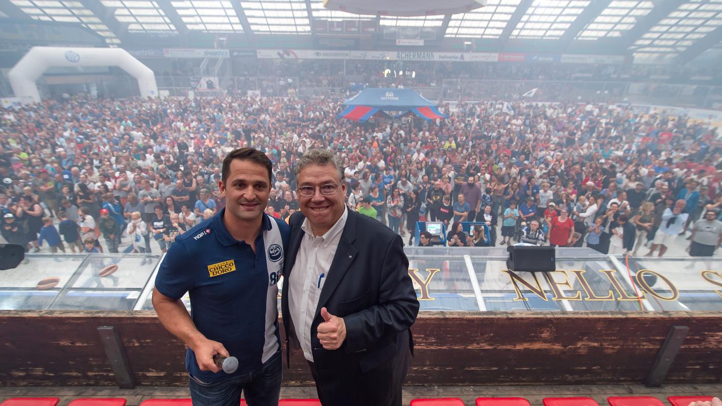 L'ex capitano biancoblù alla presentazione