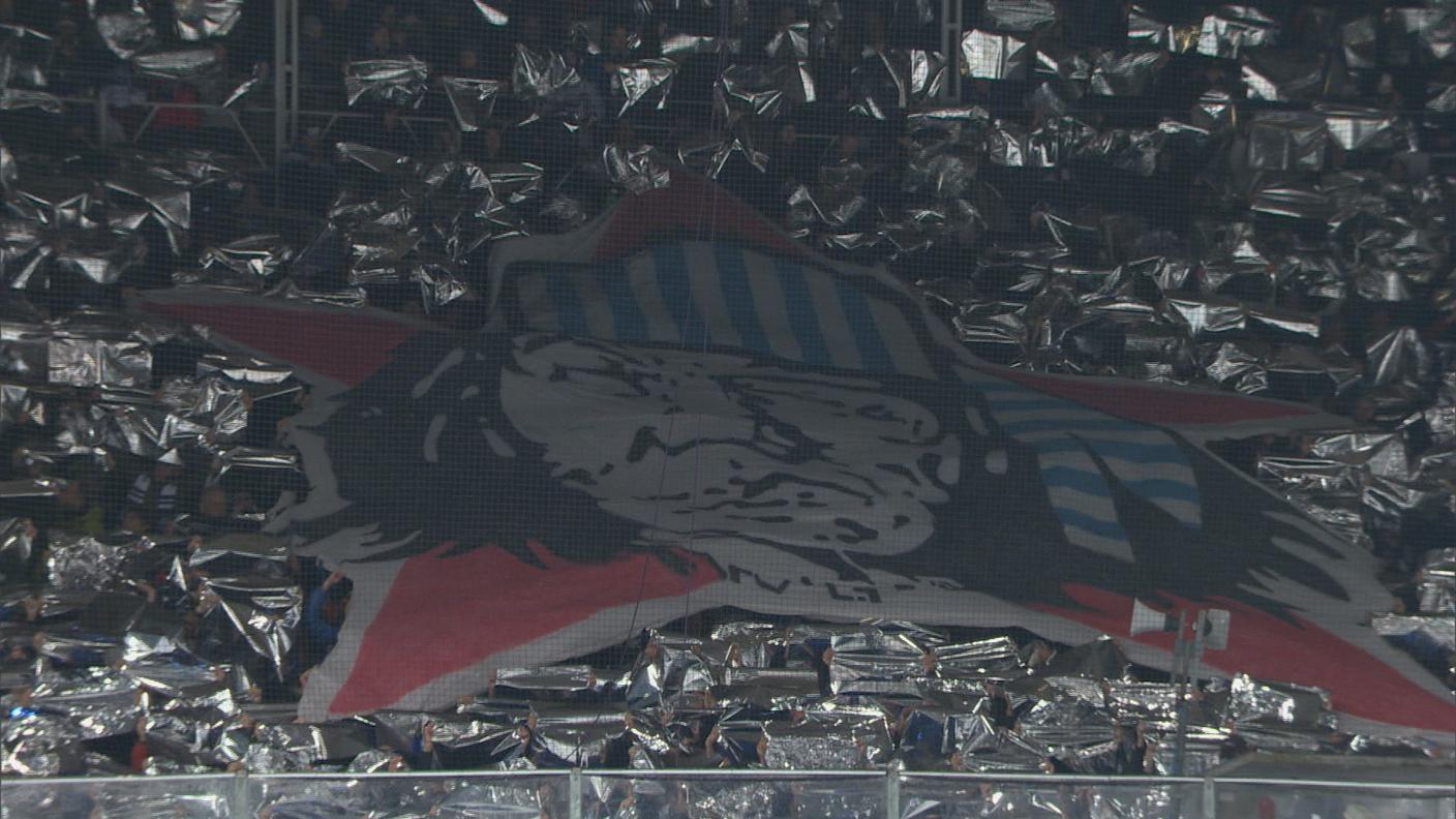 Derby, coreografia della Curva Sud