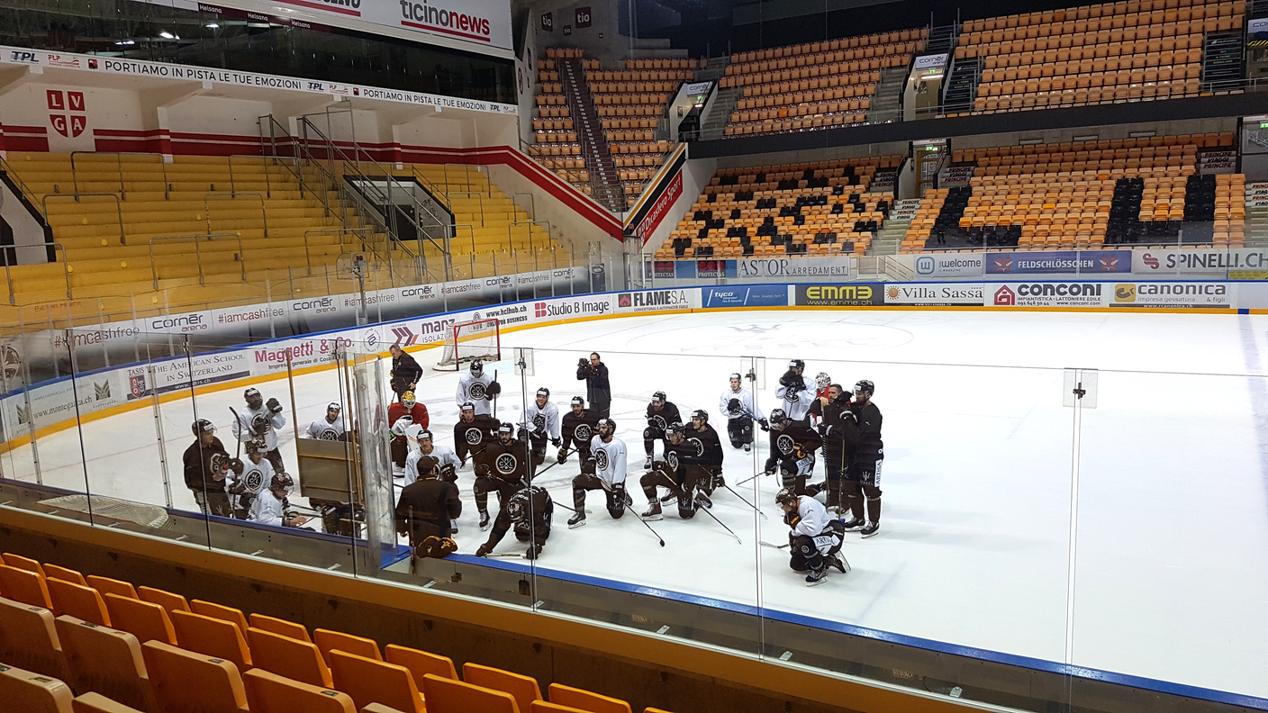 Allenamento alla Cornèr Arena