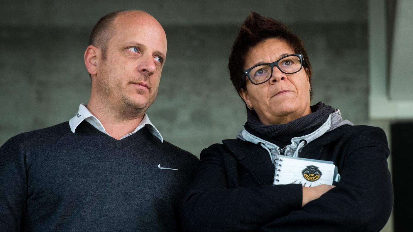 Il direttore sportivo del Lugano in compagnia del presidente Vicky Mantegazza