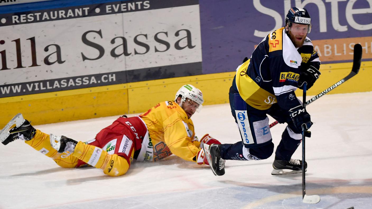 Novotny in azione nell'ultimo confronto alla Valascia