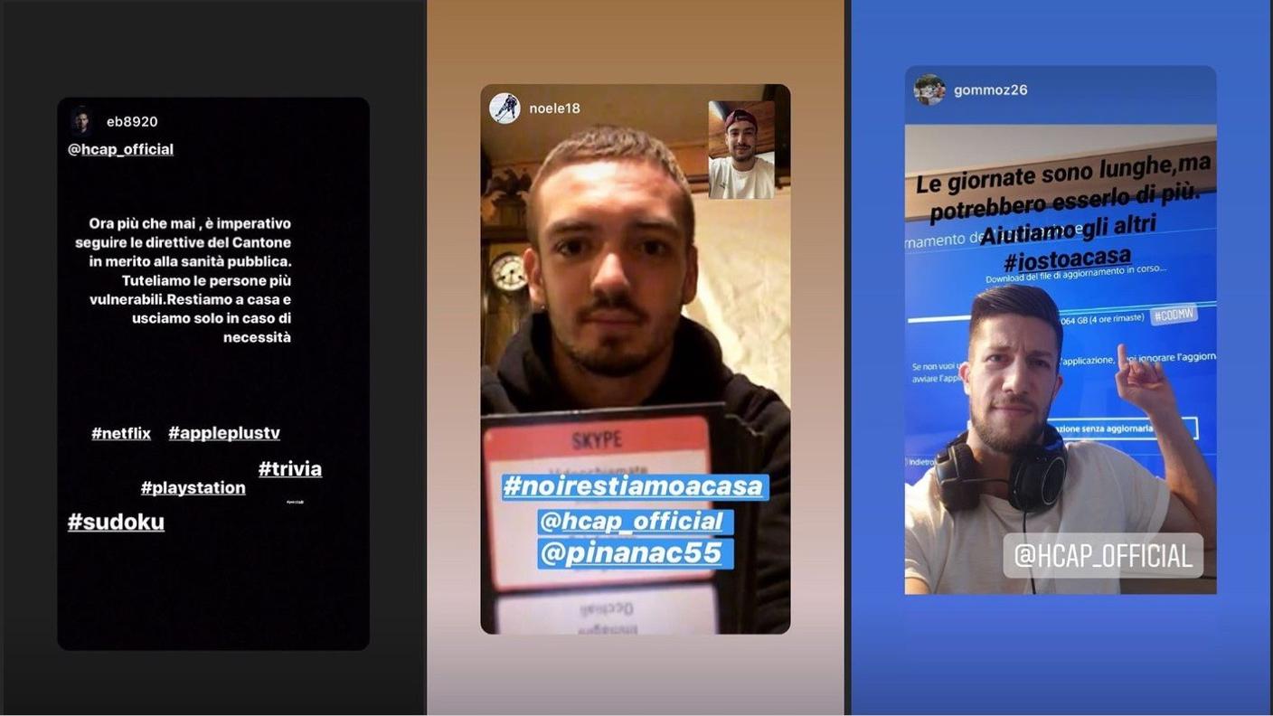 Le stories IG di Bianchi, Trisconi e Goi