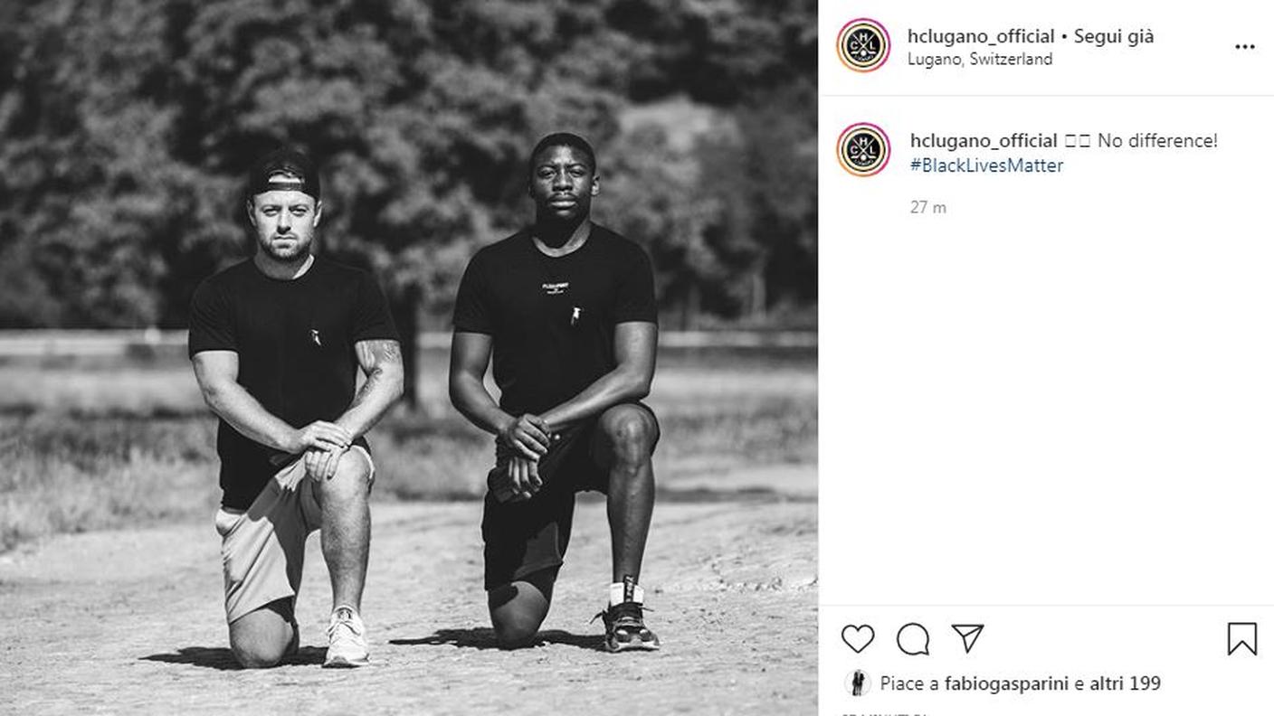 Loïc Vedova e Lucas Matewa nel post del Lugano