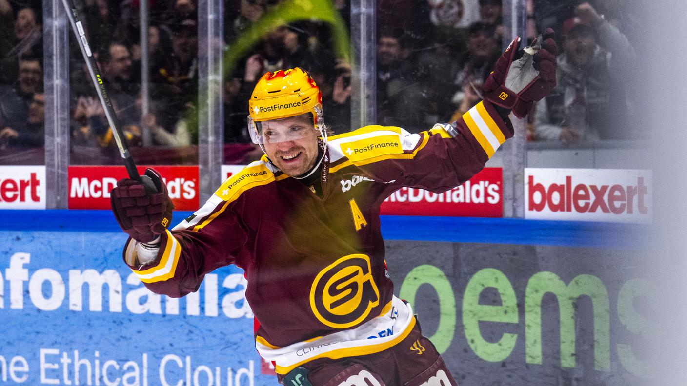 L'esultanza di Markus Granlund, che ha chiuso da capocannoniere di NL