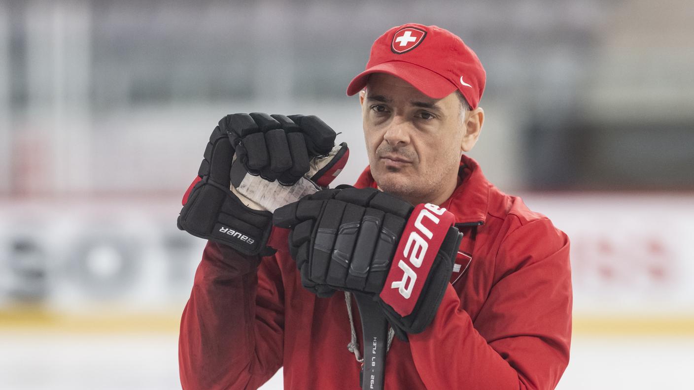 Il selezionatore durante l'allenamento odierno