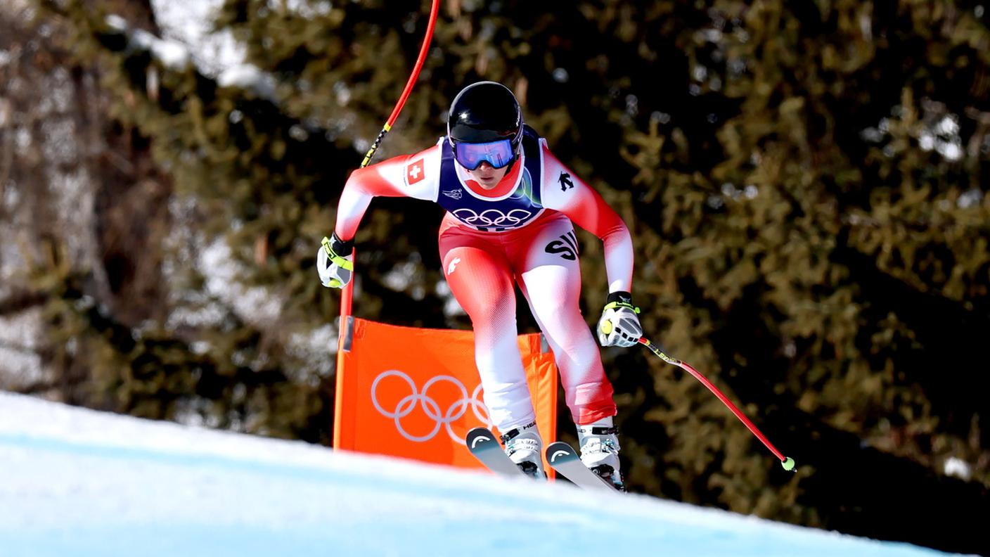 Corinne Suter gareggia insieme a Camille Rast