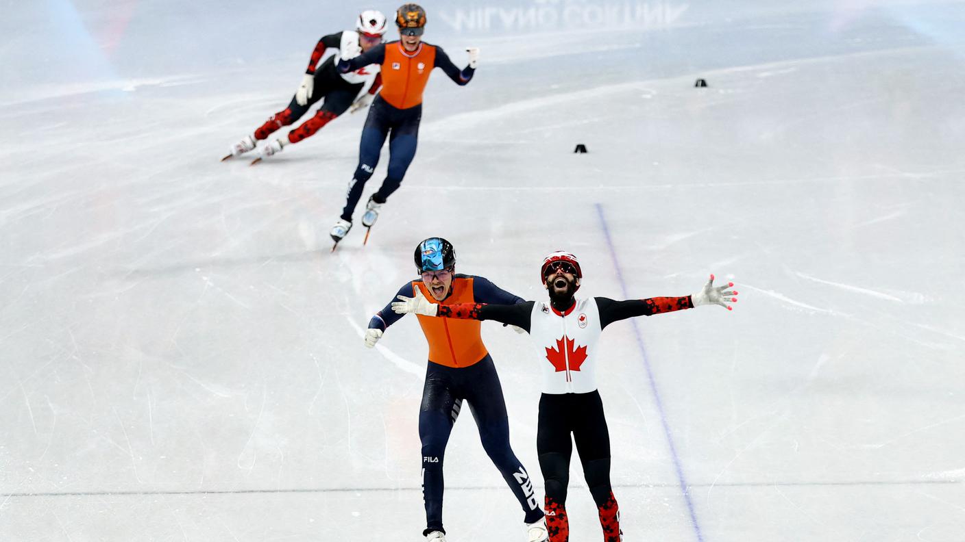 Il canadese gioisce sul traguardo