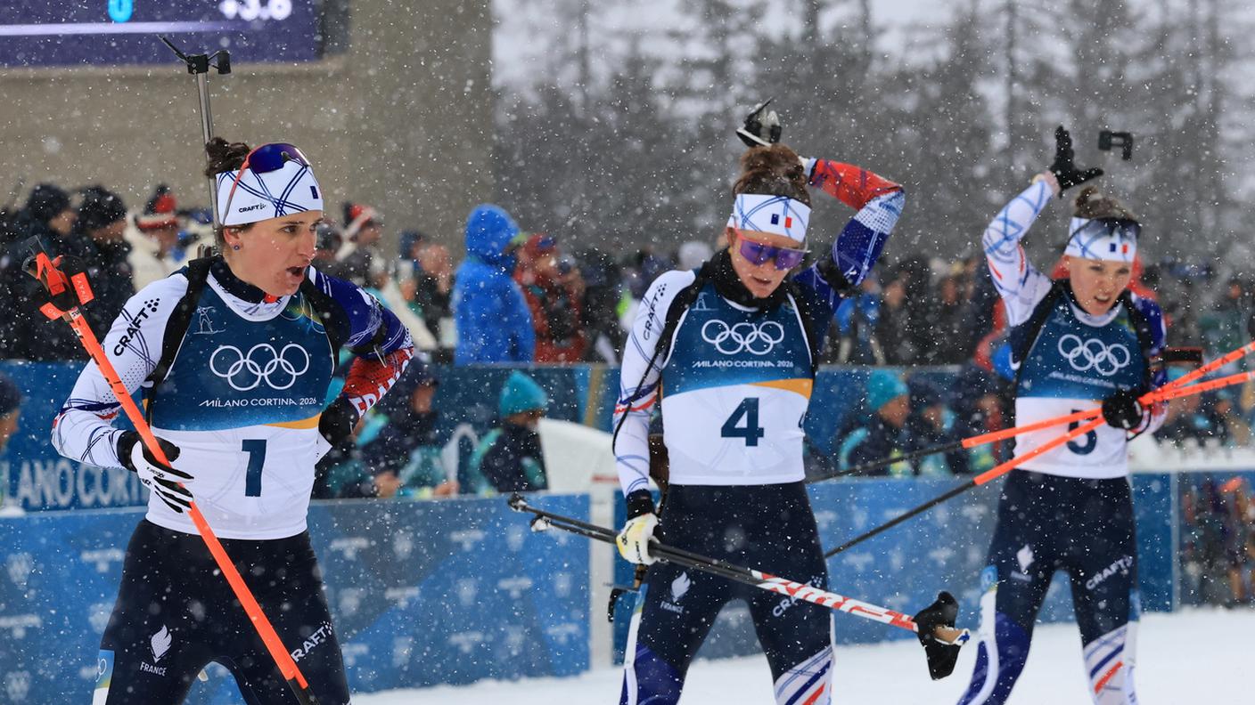 Il trio francese Simon, Jeanmonnot e Michelon al tiro