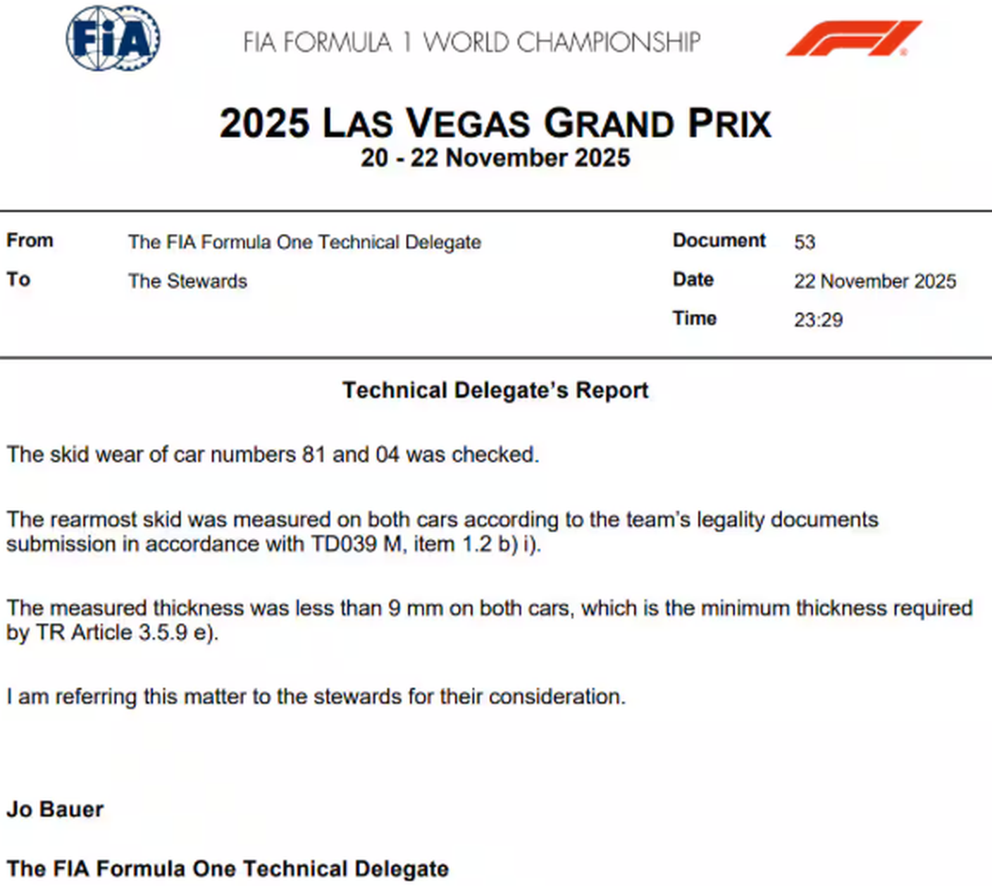 Il comunicato ufficiale