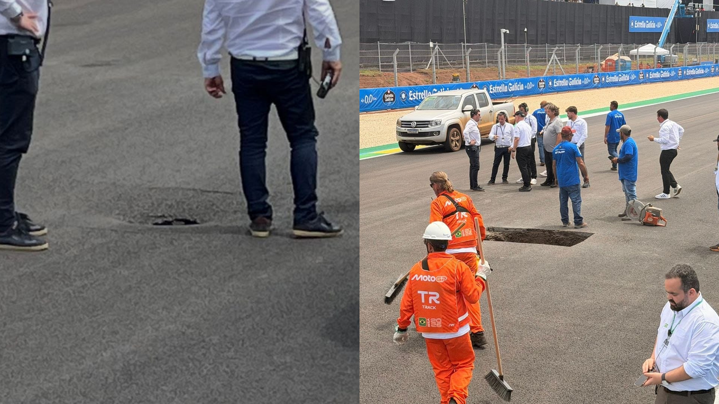 La buca e l'intervento degli operai