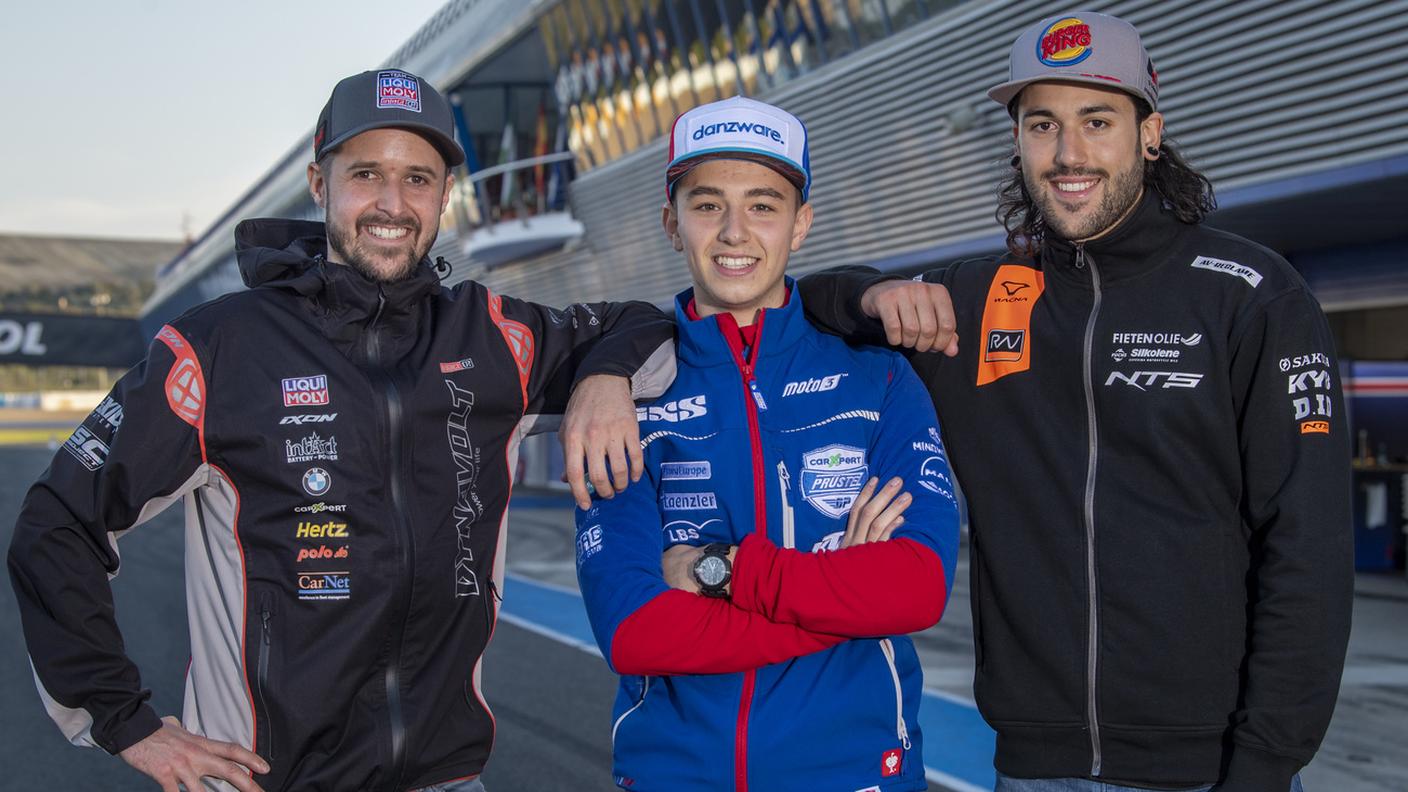 Con Lüthi e Raffin durante i test di inizio stagione