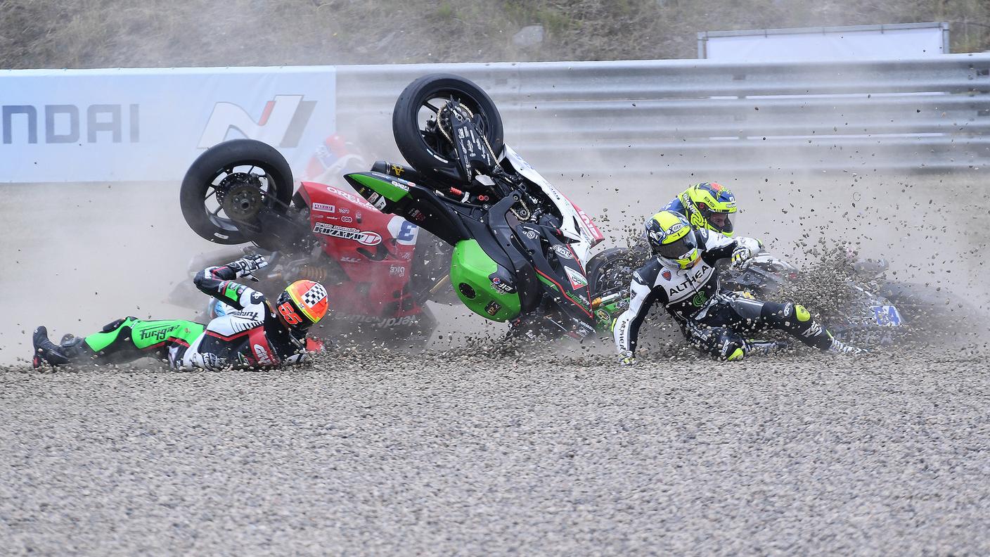 L'incidente costato molto caro al pilota della Yamaha