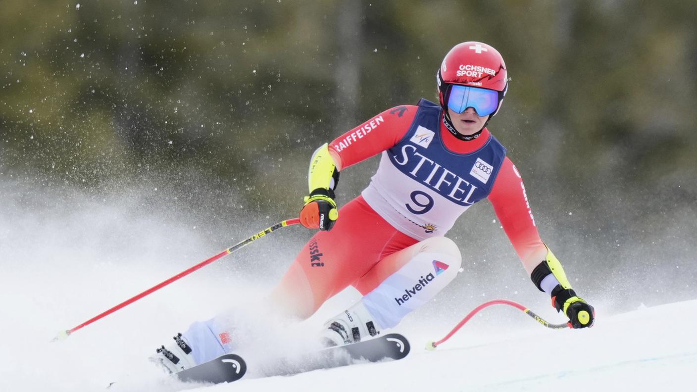 La discesista in azione