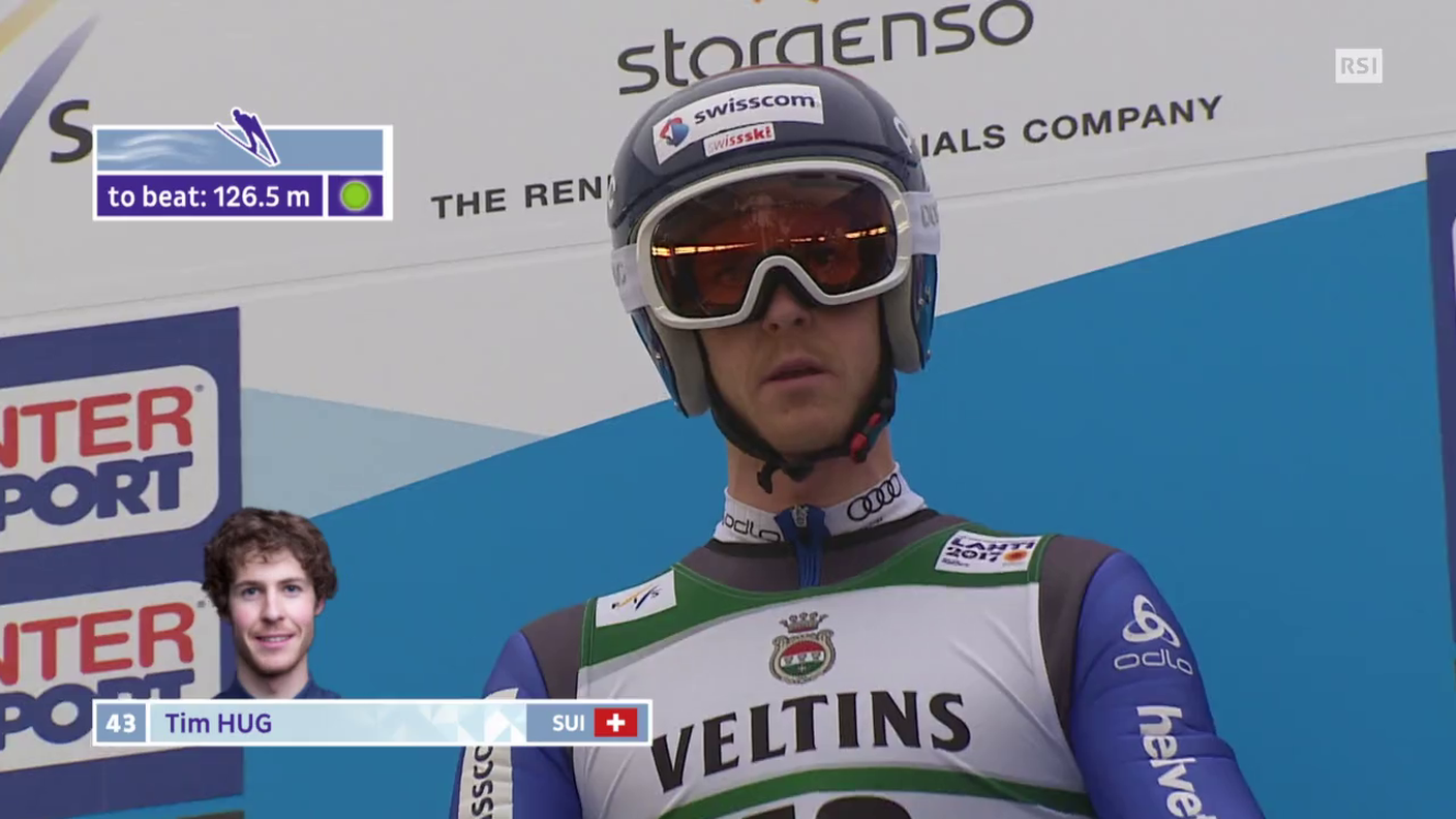 Mondiali di Lahti, il salto di Tim Hug nella combinata nordica (01.03.2017)