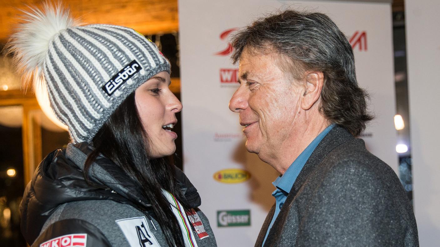 Anna Fenninger e Peter Schröcksnadel (presidente ÖSV) agli ultimi mondiali
