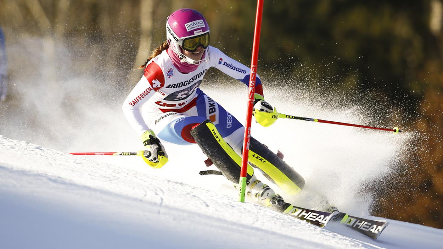 Qui impegnata nello slalom di Lienz