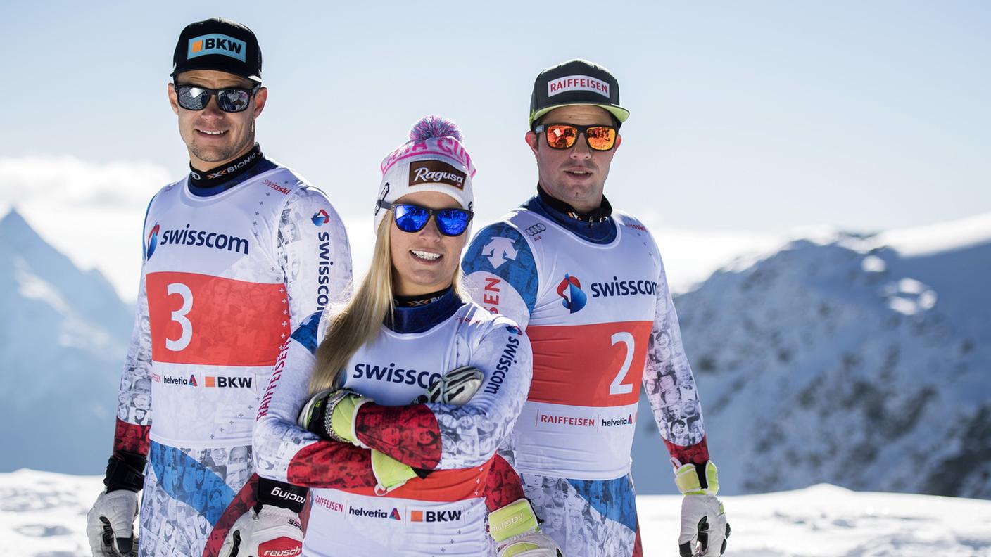 Patrick Küng, Lara Gut e Beat Feuz