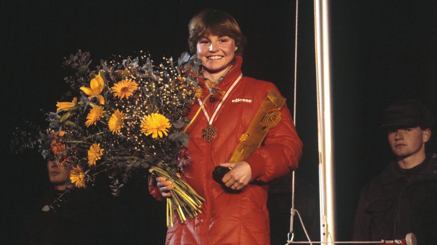 Con l'oro mondiale di slalom a Schladming, 1982