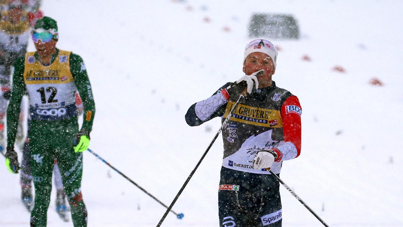 L'arrivo della quarta prova del Tour de Ski