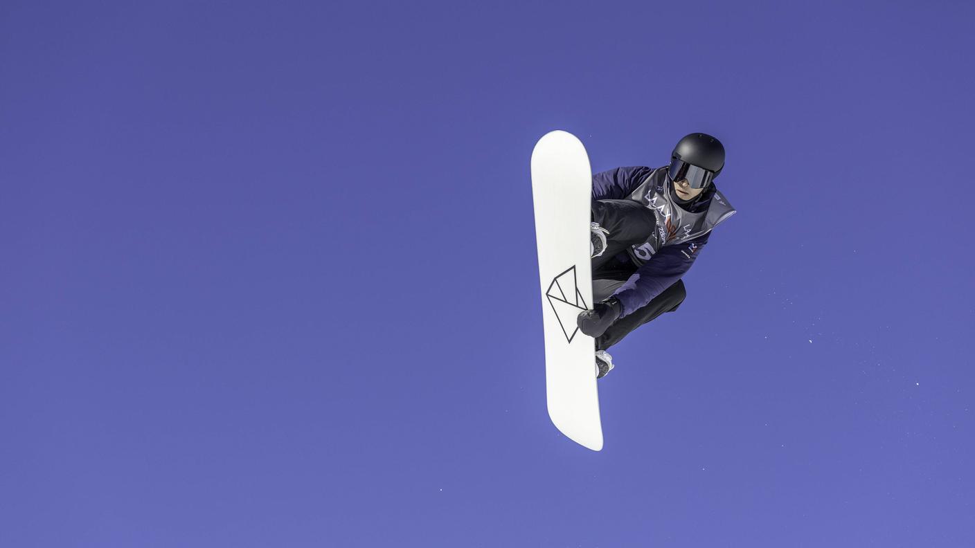 In azione durante le gare di Laax in gennaio