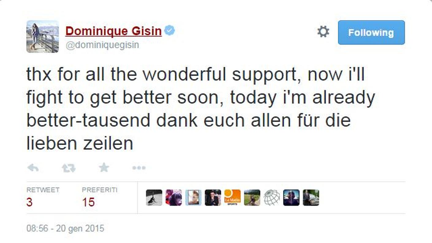 Il tweet di Dominique Gisin