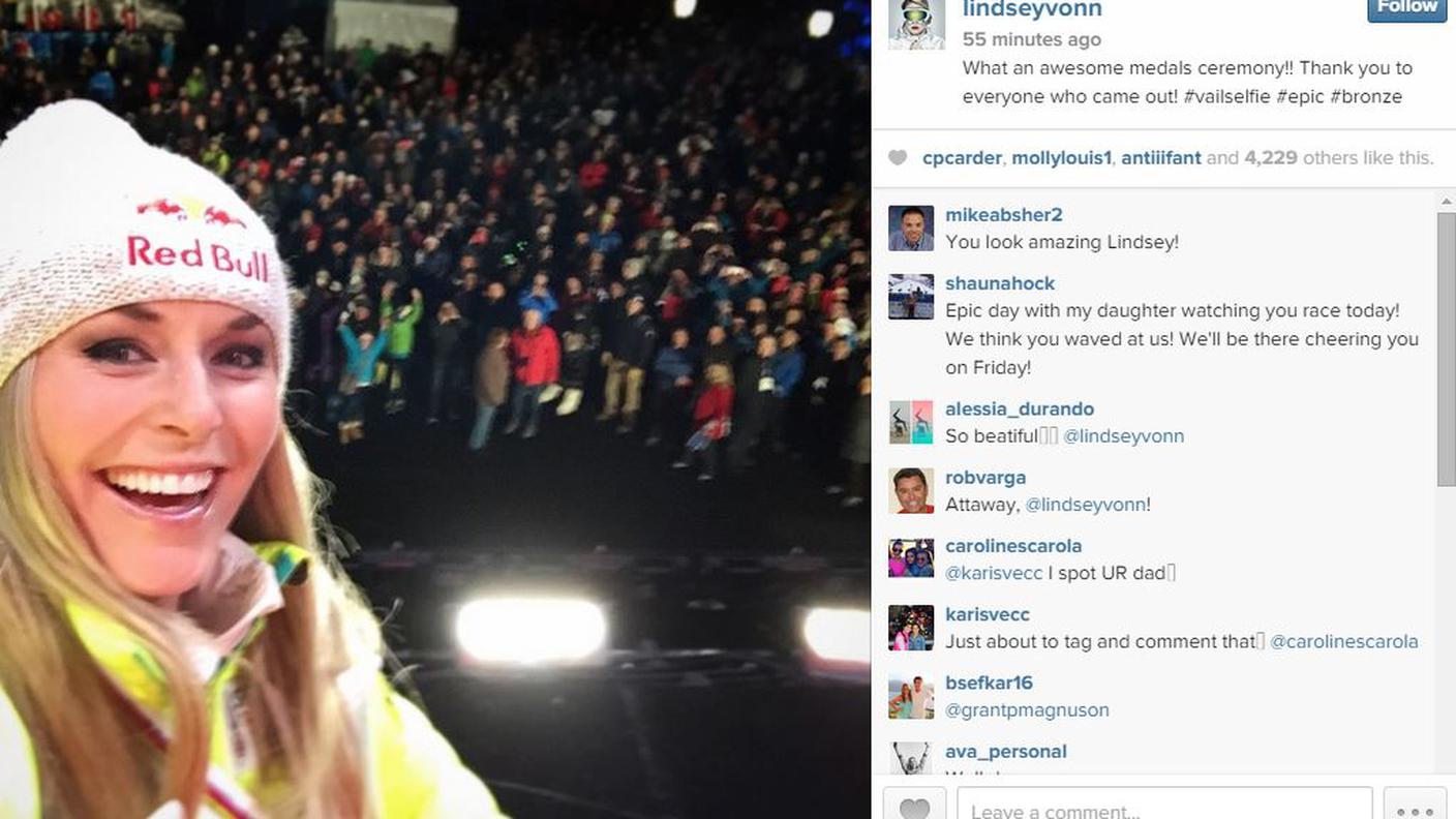 Il selfie visto da Lindsey Vonn