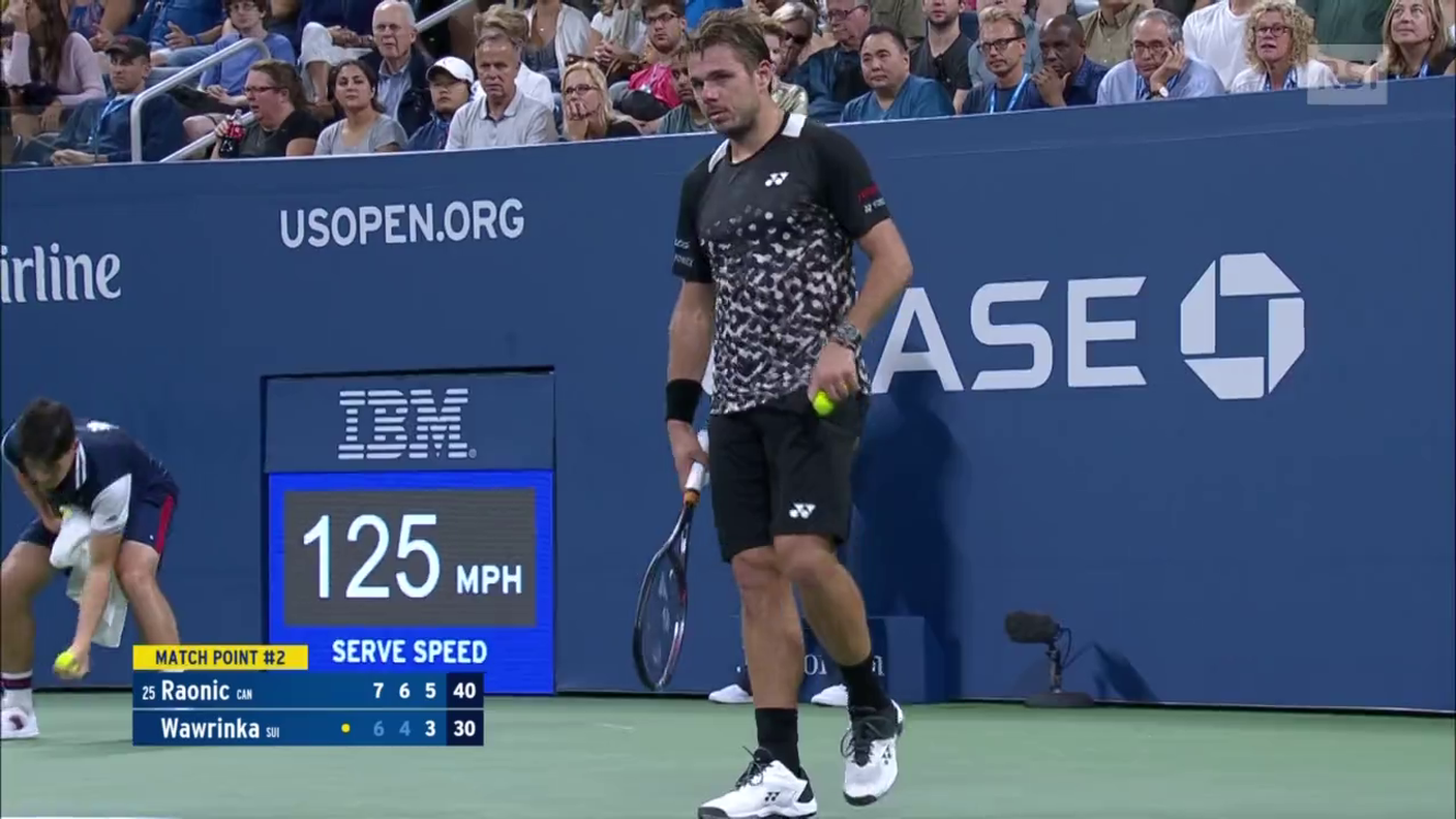 US Open, il matchpoint di Wawrinka - Raonic (01.09.2018)