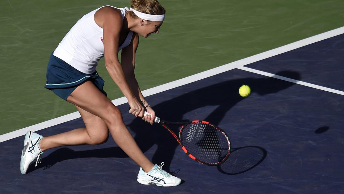 Timea Bacsinszky in azione a Key Biscayne