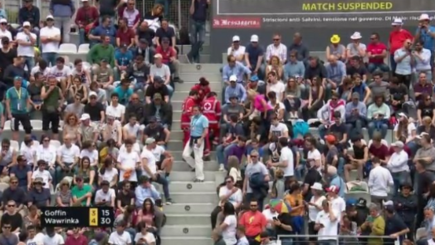 ATP Roma, malore spettatore