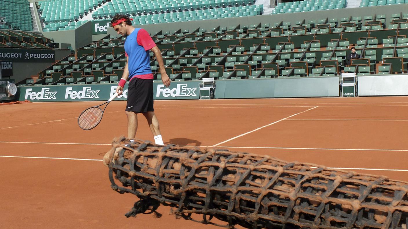 In allenamento sul Philippe Chatrier