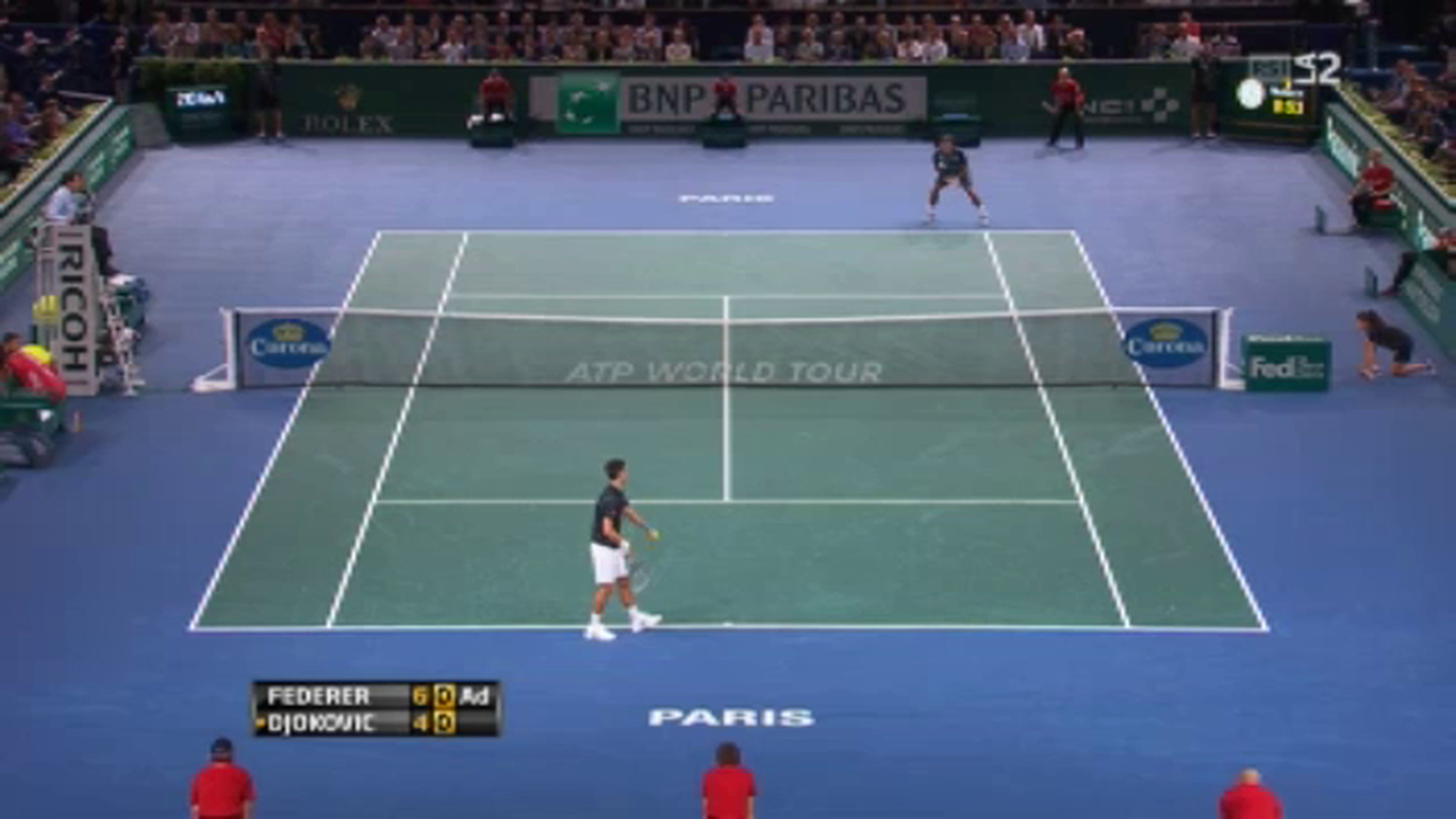 Secondo set, break di Roger Federer