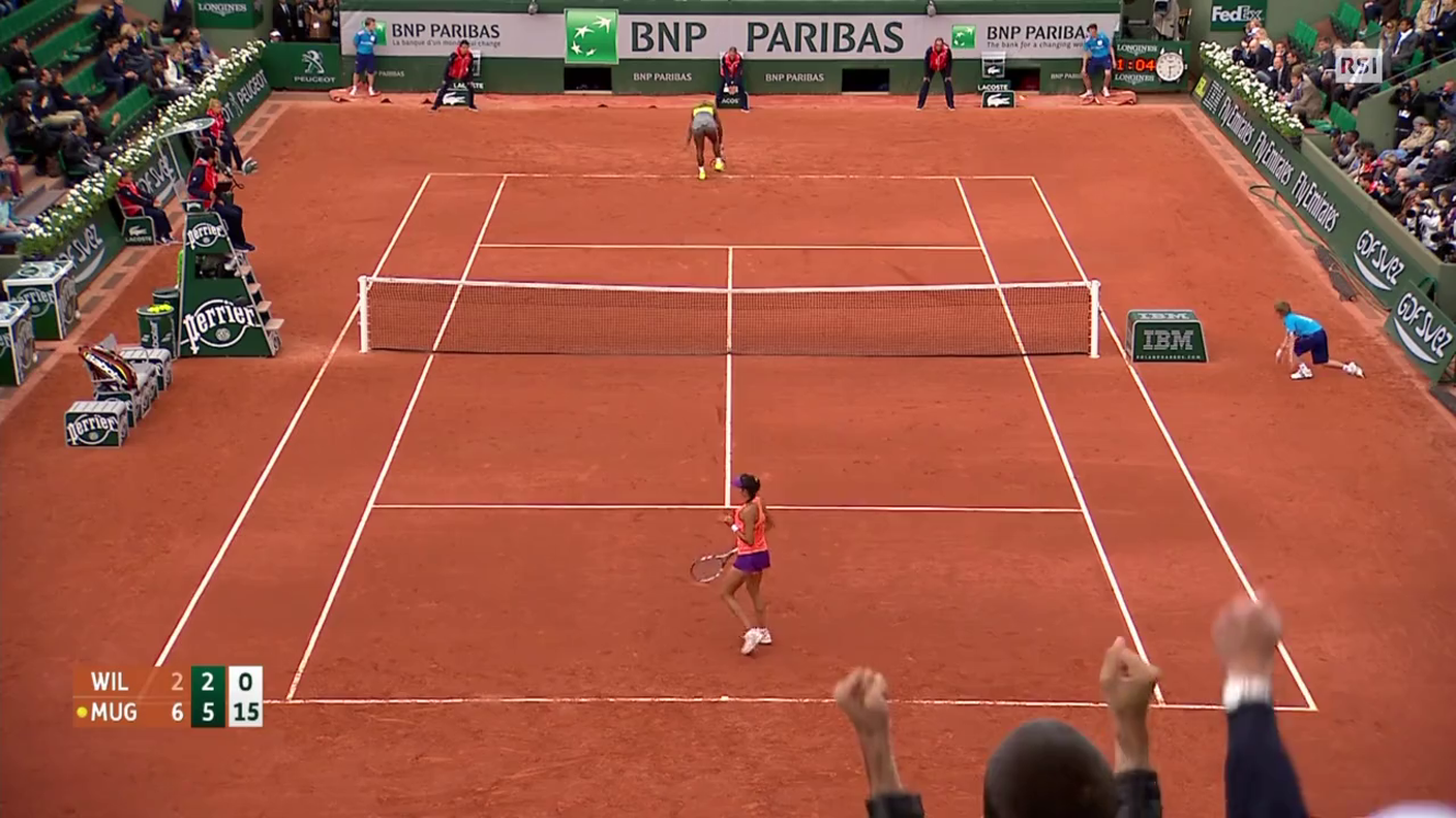S.Williams-Muguruza, il match point (28.05.2014)